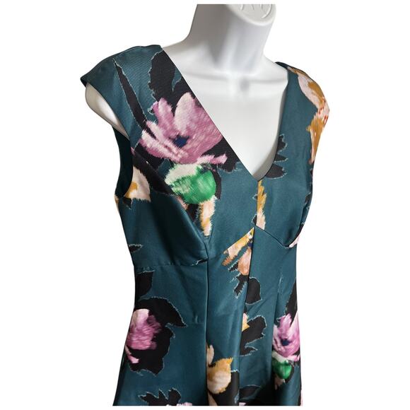 Moulinette Soeurs Anthropologie Fit & Flare cap sleeve Floral Baikal Dress Sz 6 - Picture 3 of 7